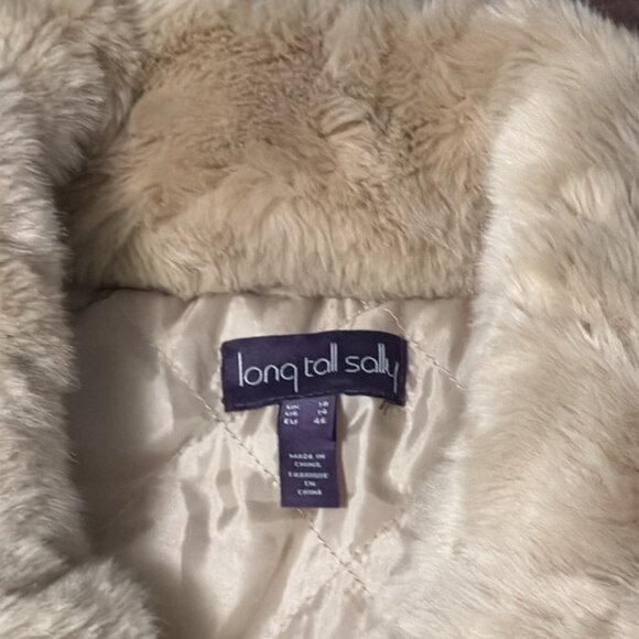 Long tall Sally winter vestsize 14faux fur collarbeigetan - Picture 2 of 6